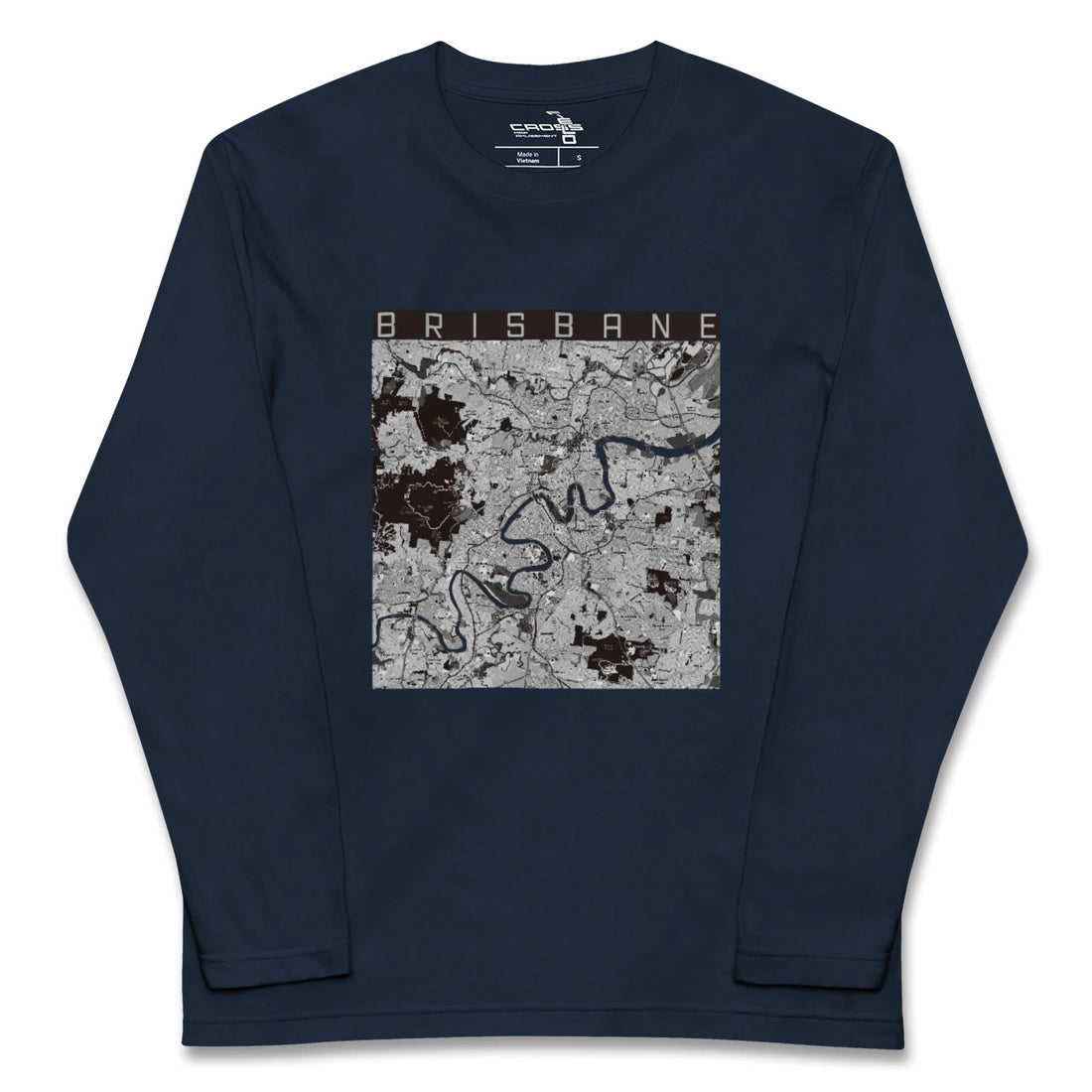 【ブリスベン(オーストラリア)】地図柄ロングスリーブTシャツ