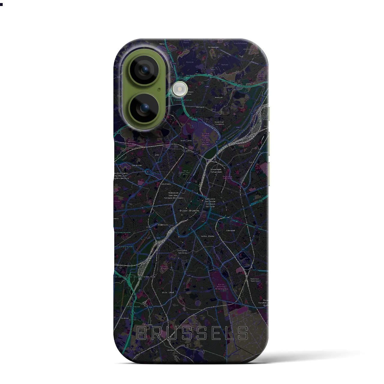 【ブリュッセル（ベルギー）】地図柄iPhoneケース（バックカバータイプ）