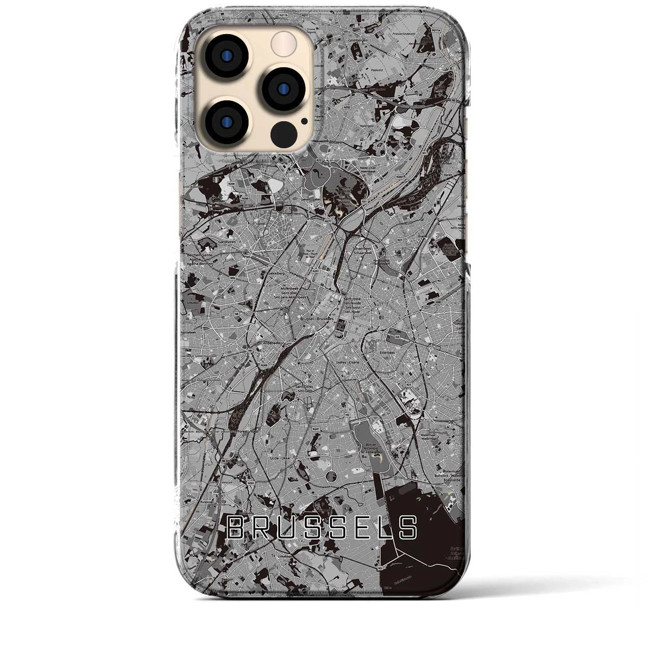 【ブリュッセル（ベルギー）】地図柄iPhoneケース（クリアタイプ）