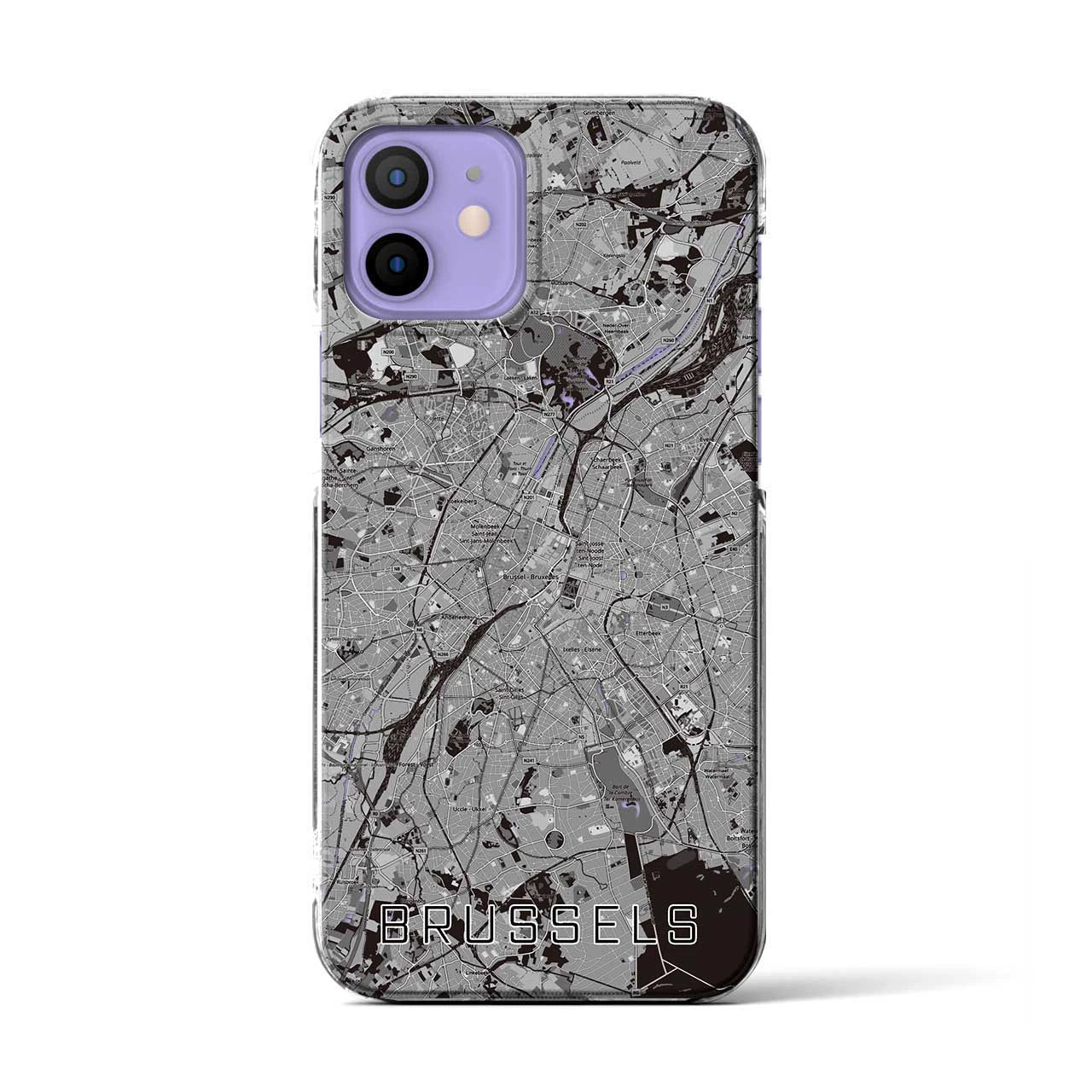 【ブリュッセル（ベルギー）】地図柄iPhoneケース（クリアタイプ）