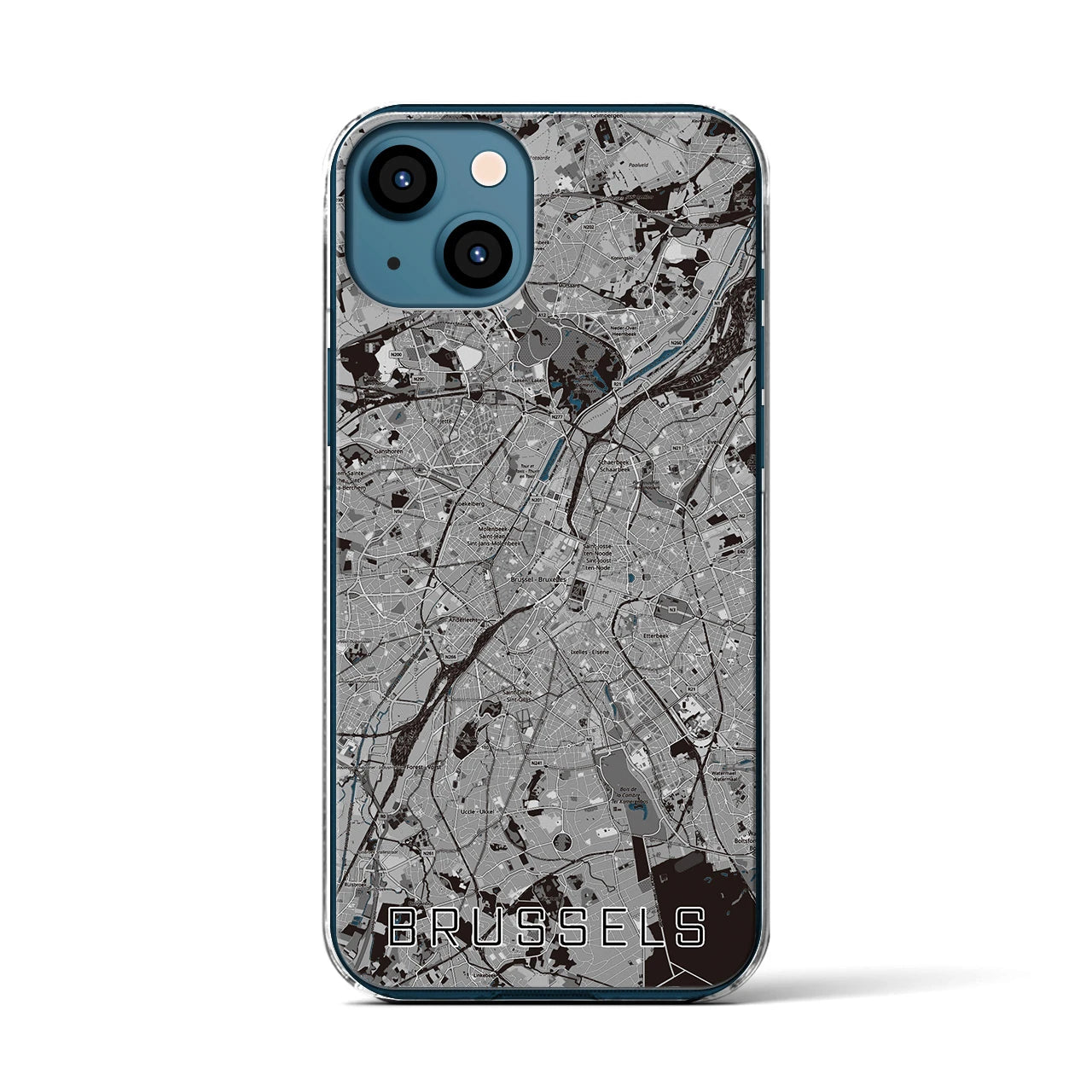 【ブリュッセル（ベルギー）】地図柄iPhoneケース（クリアタイプ）