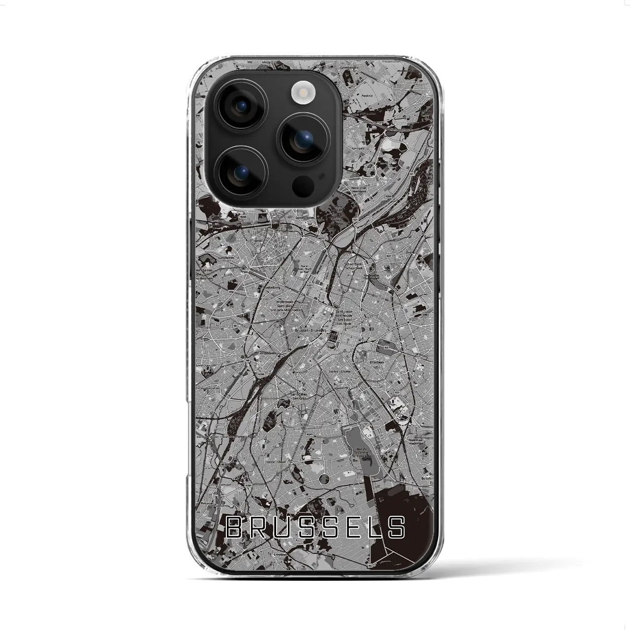 【ブリュッセル（ベルギー）】地図柄iPhoneケース（クリアタイプ）