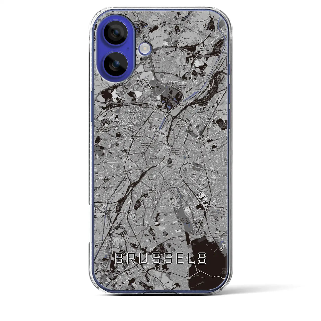 【ブリュッセル（ベルギー）】地図柄iPhoneケース（クリアタイプ）