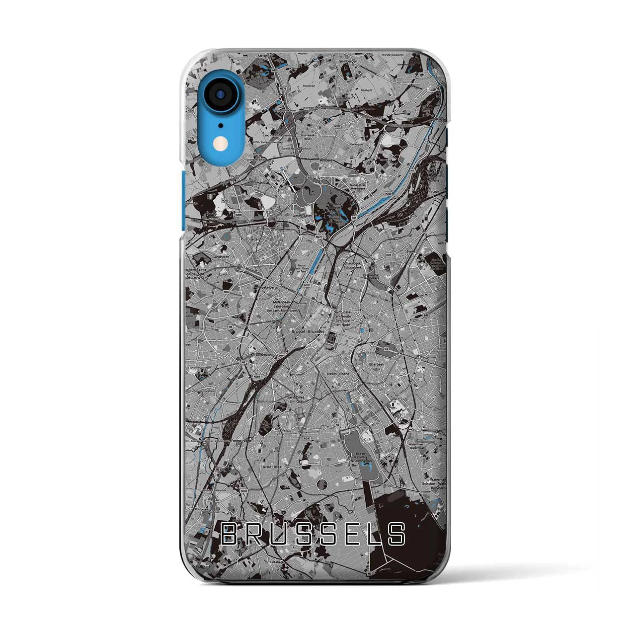 【ブリュッセル（ベルギー）】地図柄iPhoneケース（クリアタイプ）