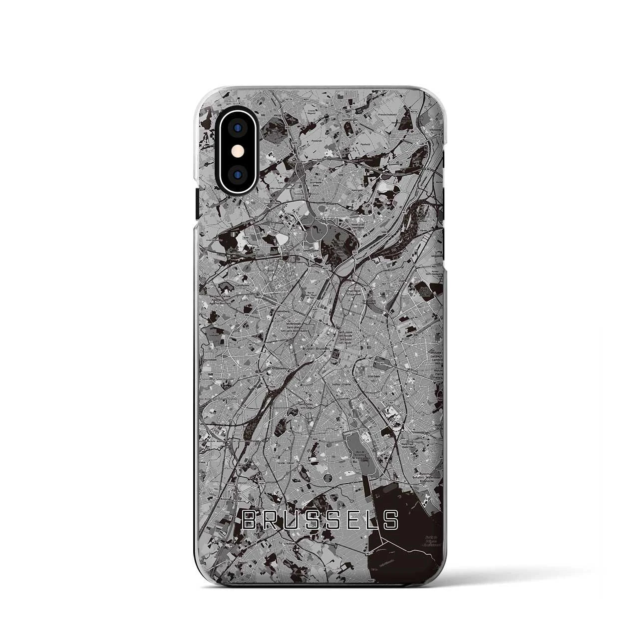 【ブリュッセル（ベルギー）】地図柄iPhoneケース（クリアタイプ）