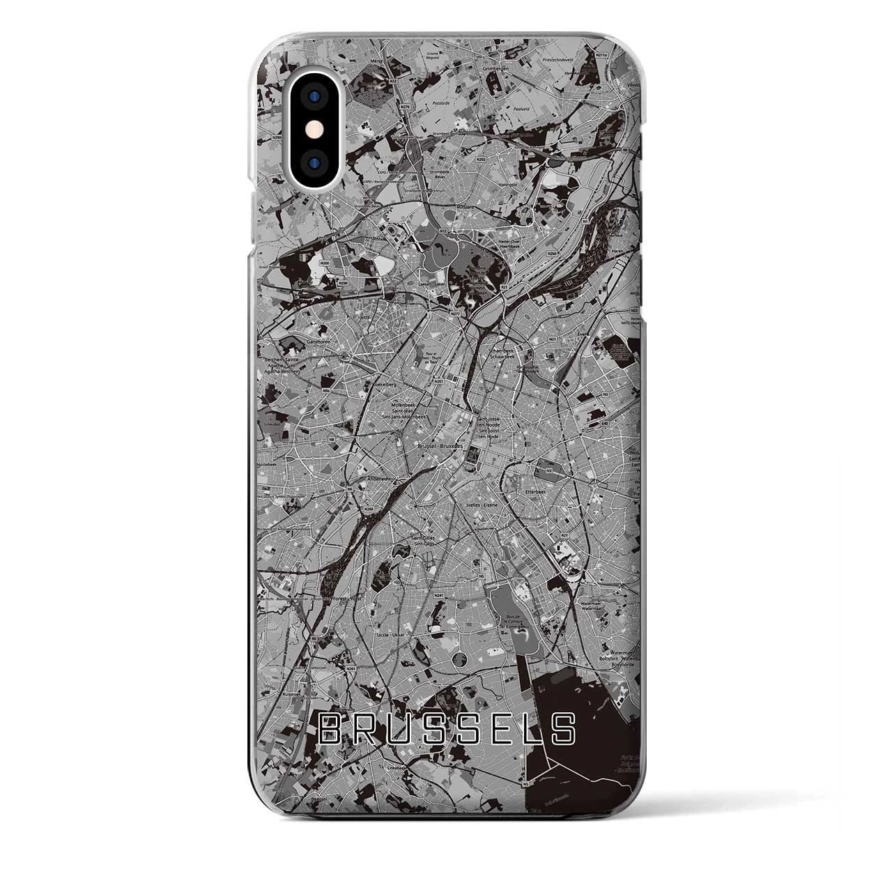 【ブリュッセル（ベルギー）】地図柄iPhoneケース（クリアタイプ）