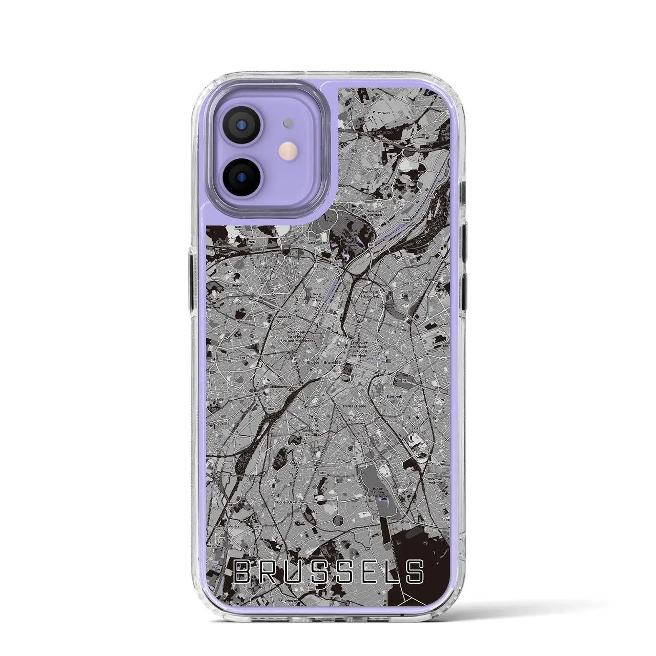 【ブリュッセル（ベルギー）】地図柄iPhoneケース（MagSafeタイプ）