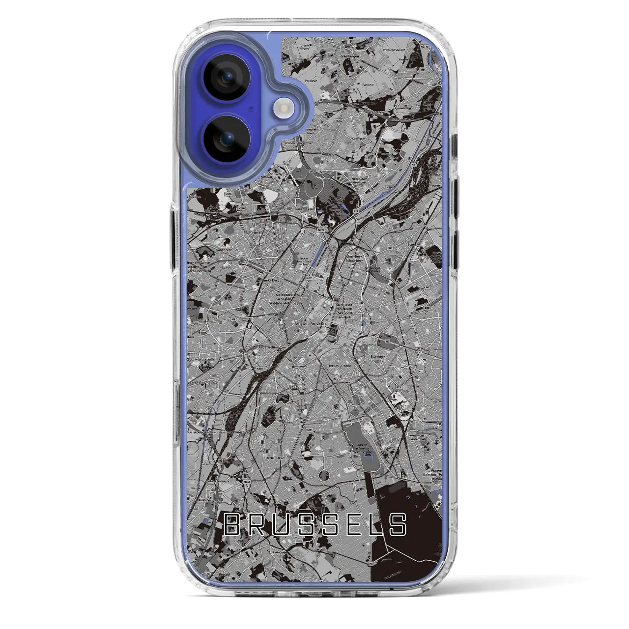 【ブリュッセル（ベルギー）】地図柄iPhoneケース（MagSafeタイプ）
