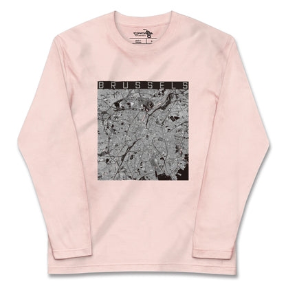 【ブリュッセル（ベルギー）】地図柄ロングスリーブTシャツ
