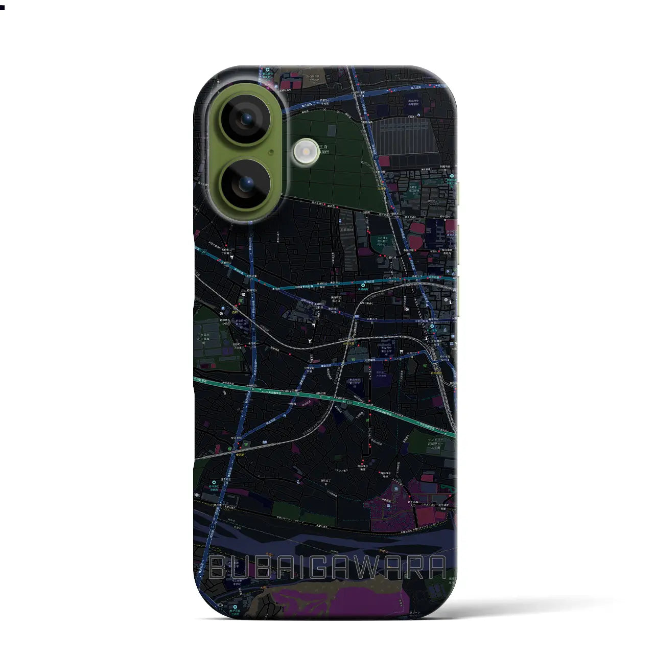 【分倍河原（東京都）】地図柄iPhoneケース（バックカバータイプ）