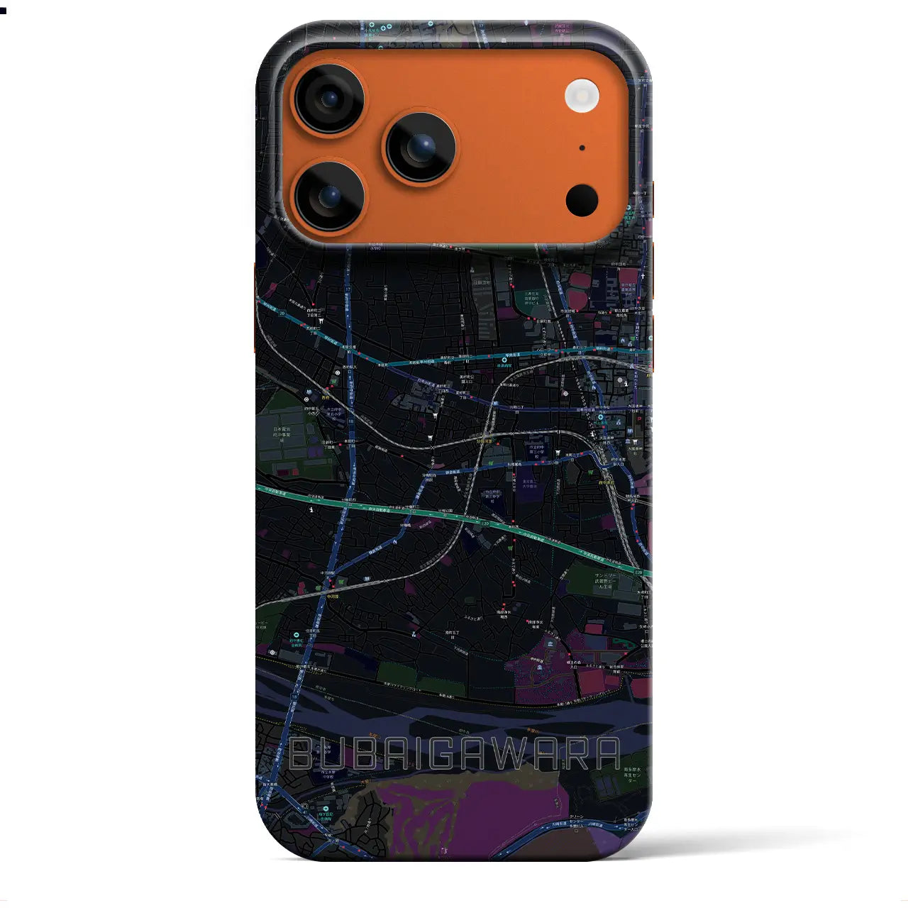 【分倍河原（東京都）】地図柄iPhoneケース（バックカバータイプ）