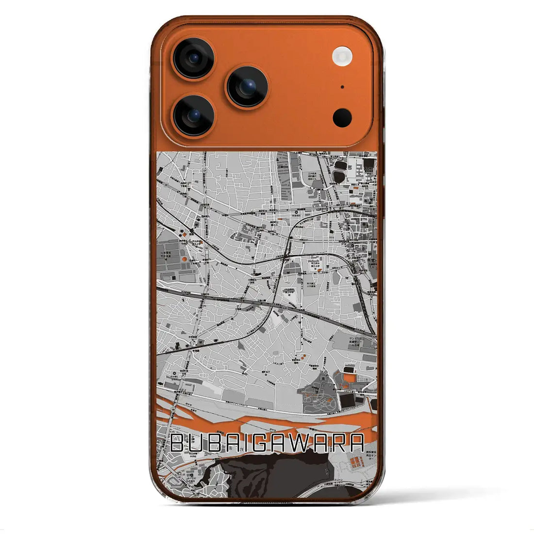 【分倍河原(東京都)】地図柄iPhoneケース(クリアタイプ)モノトーン・iPhone 17 Pro Max 用