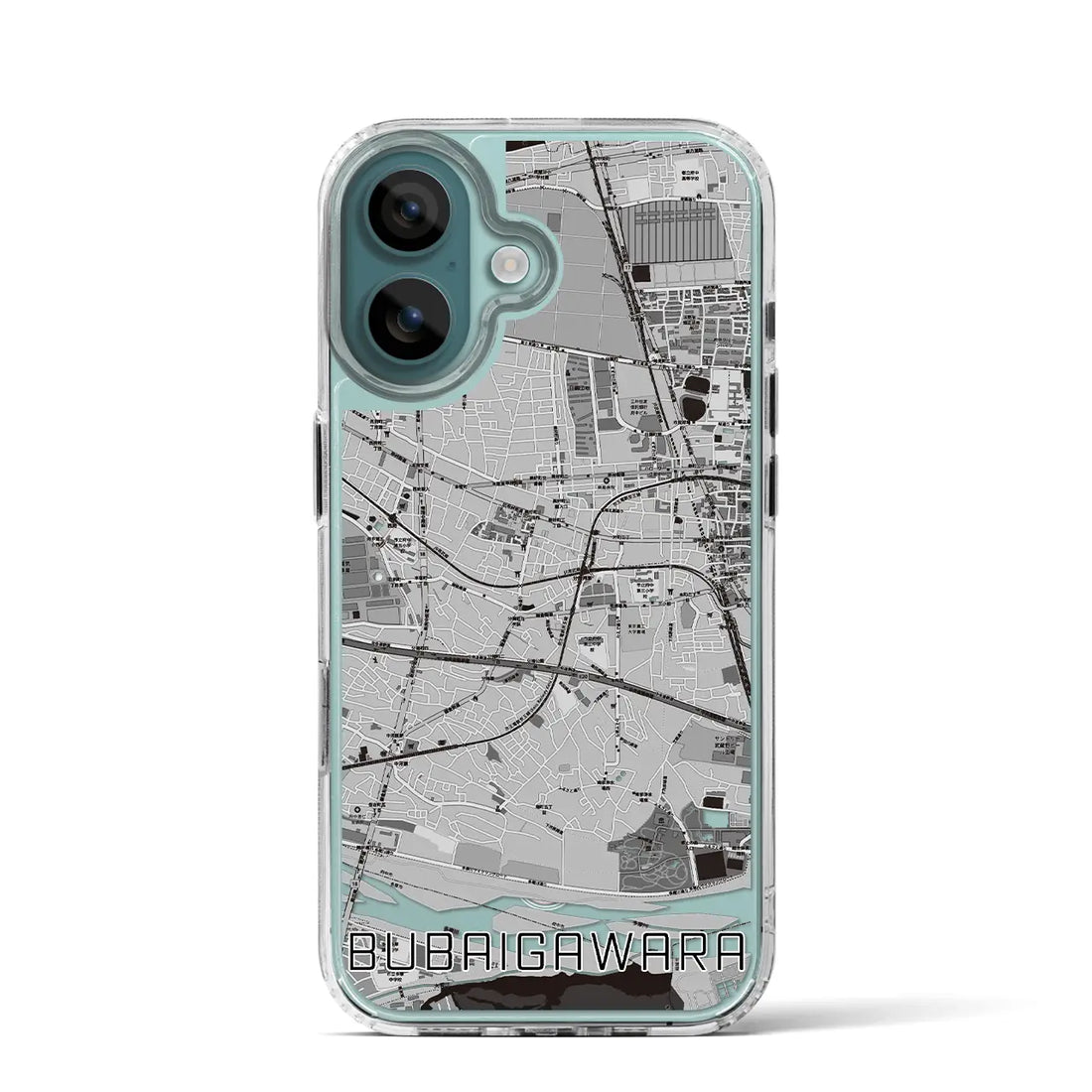 【分倍河原(東京都)】地図柄iPhoneケース(MagSafeタイプ)モノトーン・iPhone 16 Pro 用