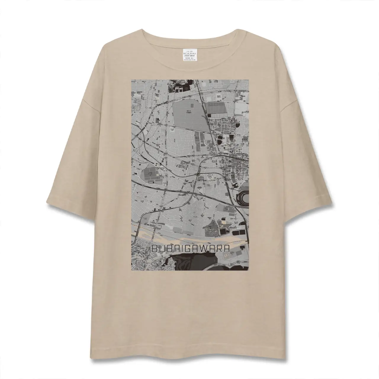 【分倍河原（東京都）】地図柄ビッグシルエットTシャツ