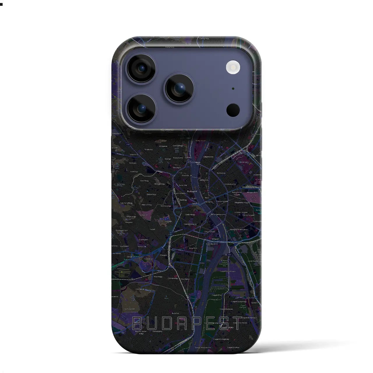 【ブダペスト（ハンガリー）】地図柄iPhoneケース（バックカバータイプ）