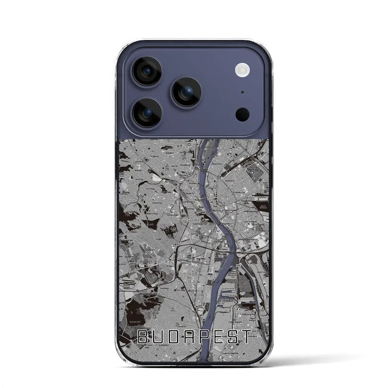 【ブダペスト（ハンガリー）】地図柄iPhoneケース（クリアタイプ）