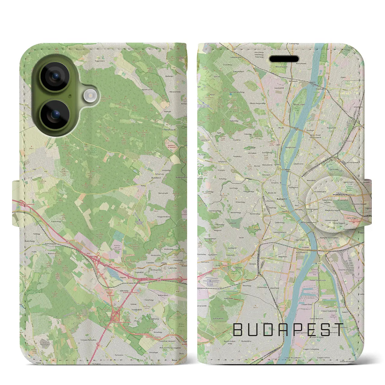 【ブダペスト（ハンガリー）】地図柄iPhoneケース（手帳タイプ）