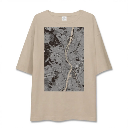 【ブダペスト（ハンガリー）】地図柄ビッグシルエットTシャツ