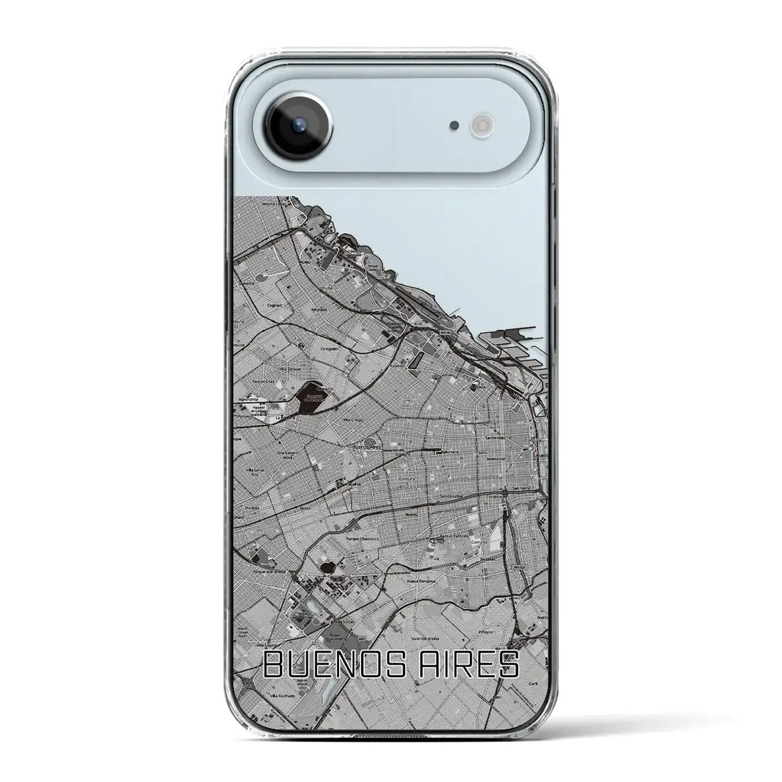 【ブエノスアイレス(アルゼンチン)】地図柄iPhoneケース(クリアタイプ)モノトーン・iPhone 17 Pro Max 用