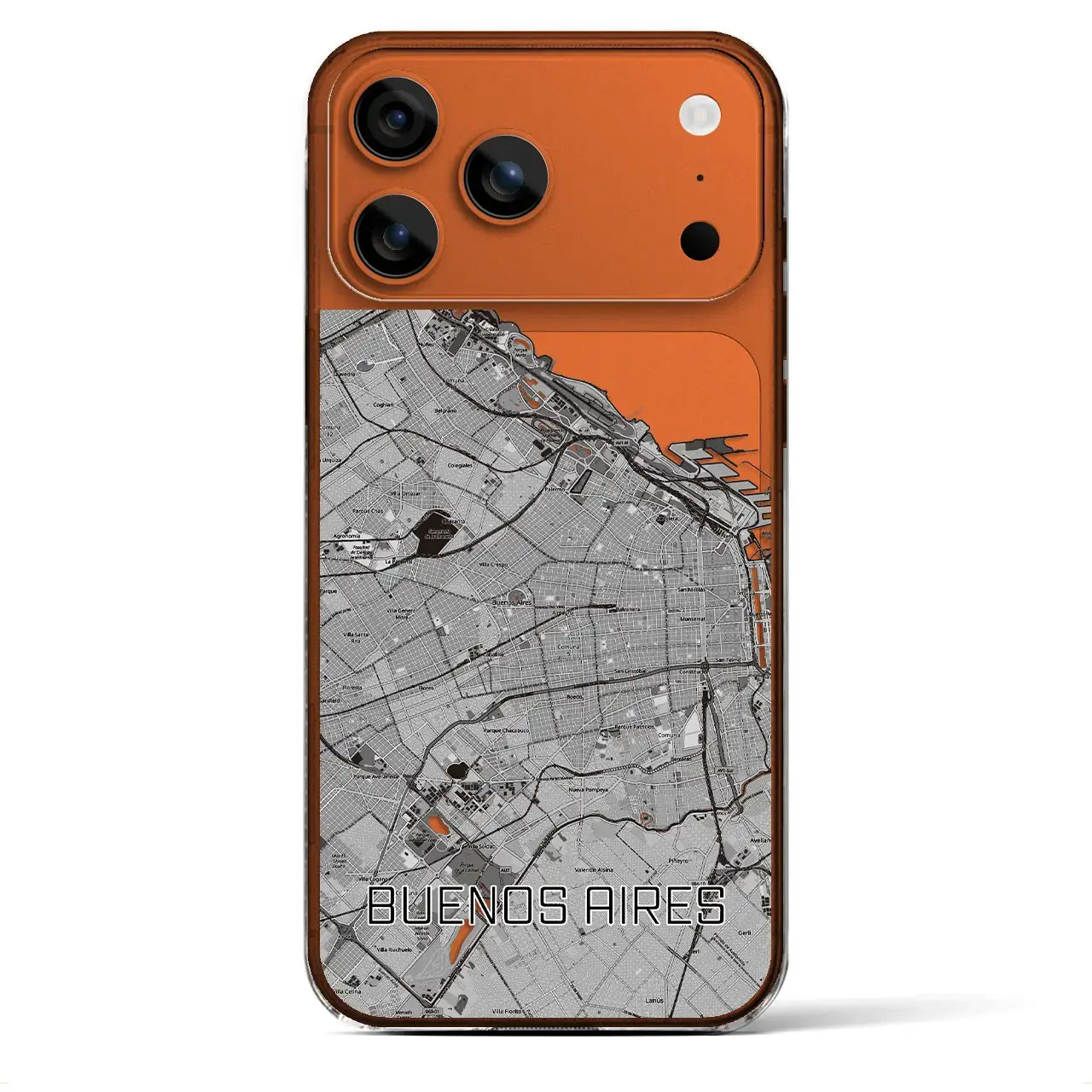 【ブエノスアイレス（アルゼンチン）】地図柄iPhoneケース（クリアタイプ）モノトーン・iPhone 17 Pro Max 用