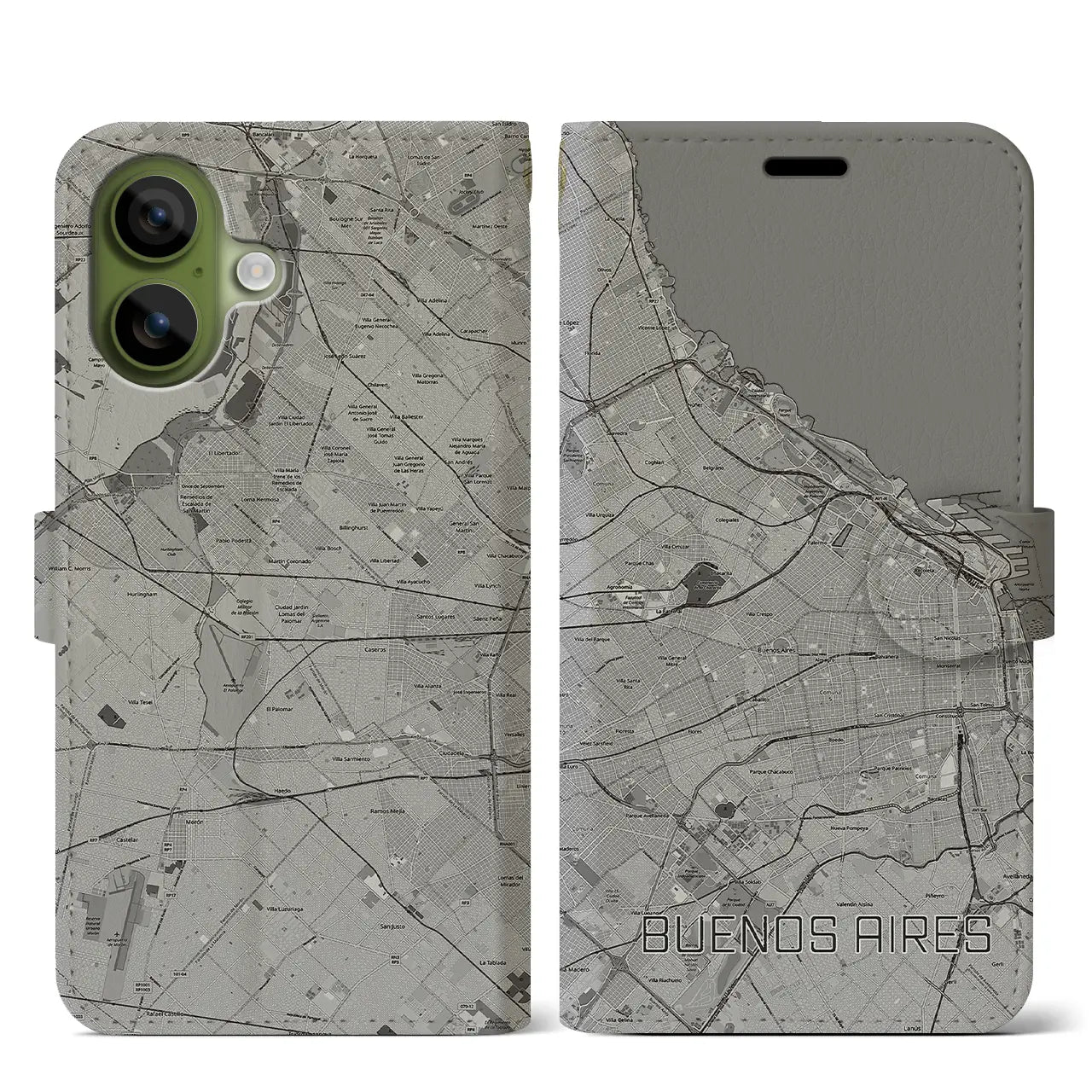 【ブエノスアイレス（アルゼンチン）】地図柄iPhoneケース（手帳タイプ）