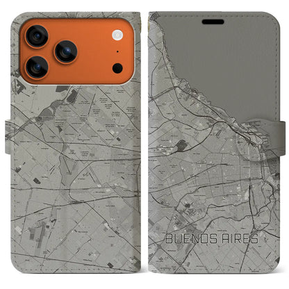 【ブエノスアイレス（アルゼンチン）】地図柄iPhoneケース（手帳タイプ）