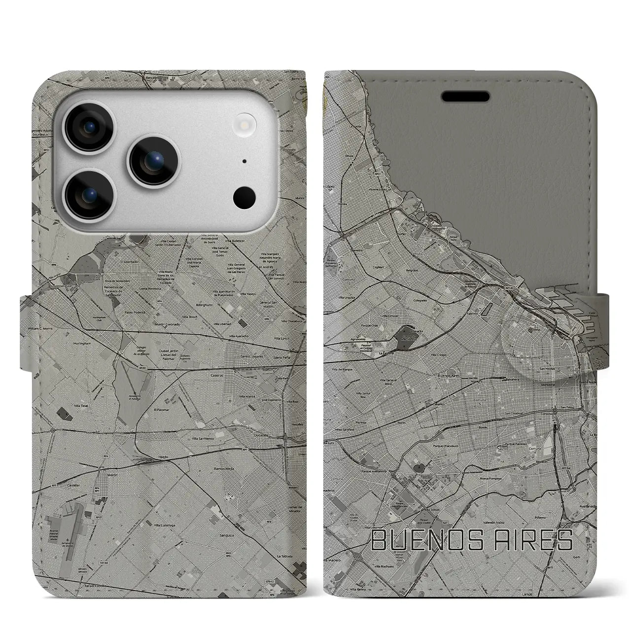 【ブエノスアイレス（アルゼンチン）】地図柄iPhoneケース（手帳タイプ）