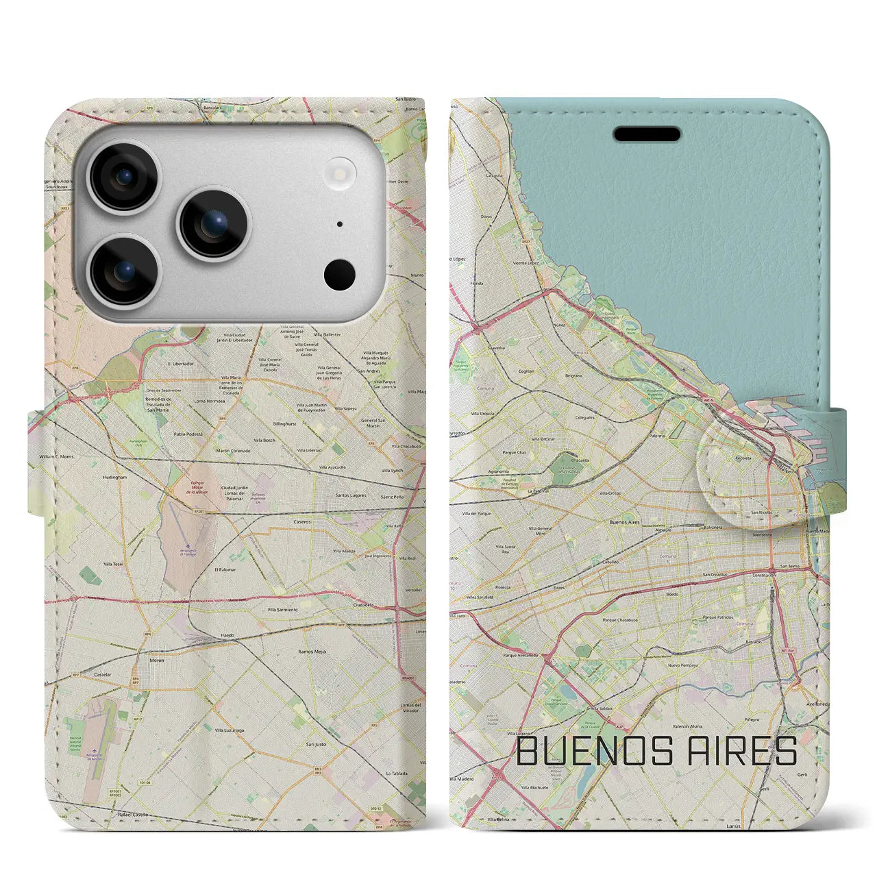 【ブエノスアイレス（アルゼンチン）】地図柄iPhoneケース（手帳タイプ）