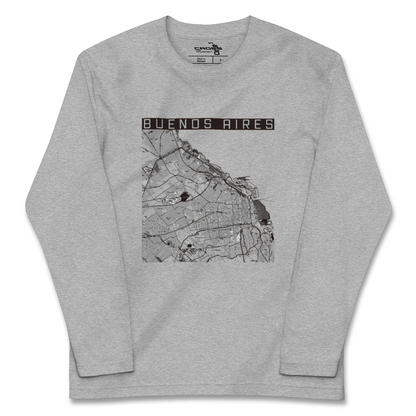 【ブエノスアイレス（アルゼンチン）】地図柄ロングスリーブTシャツ