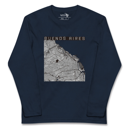 【ブエノスアイレス（アルゼンチン）】地図柄ロングスリーブTシャツ