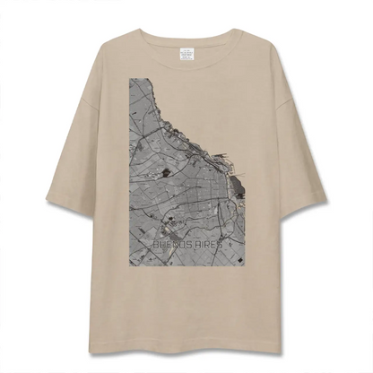 【ブエノスアイレス（アルゼンチン）】地図柄ビッグシルエットTシャツ