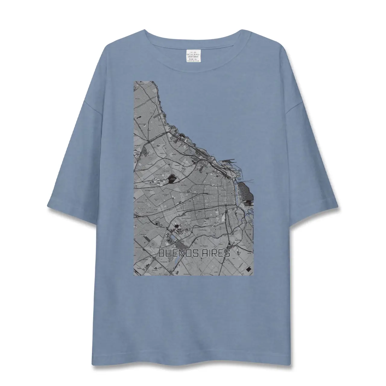 【ブエノスアイレス（アルゼンチン）】地図柄ビッグシルエットTシャツ