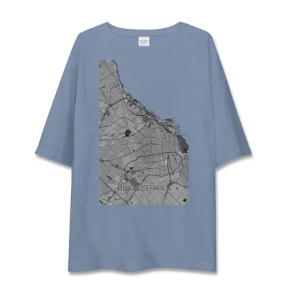 【ブエノスアイレス（アルゼンチン）】地図柄ビッグシルエットTシャツ