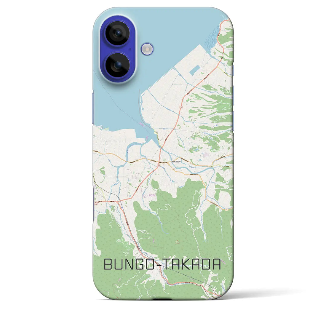 【豊後高田(大分県)】地図柄iPhoneケース(バックカバータイプ)ブラック・iPhone 16 Pro Max 用