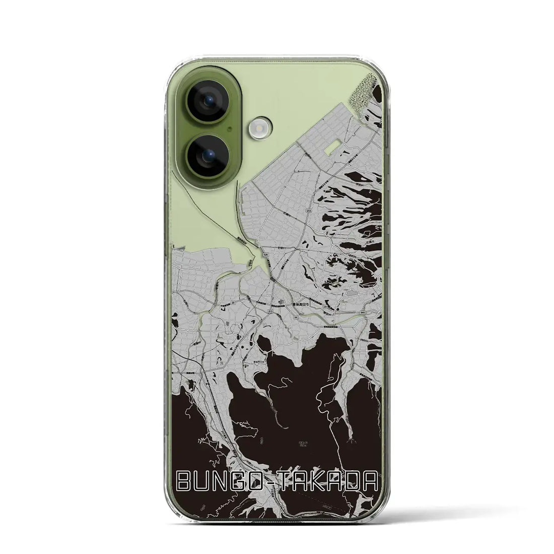 【豊後高田(大分県)】地図柄iPhoneケース(クリアタイプ)モノトーン・iPhone 17 Pro Max 用