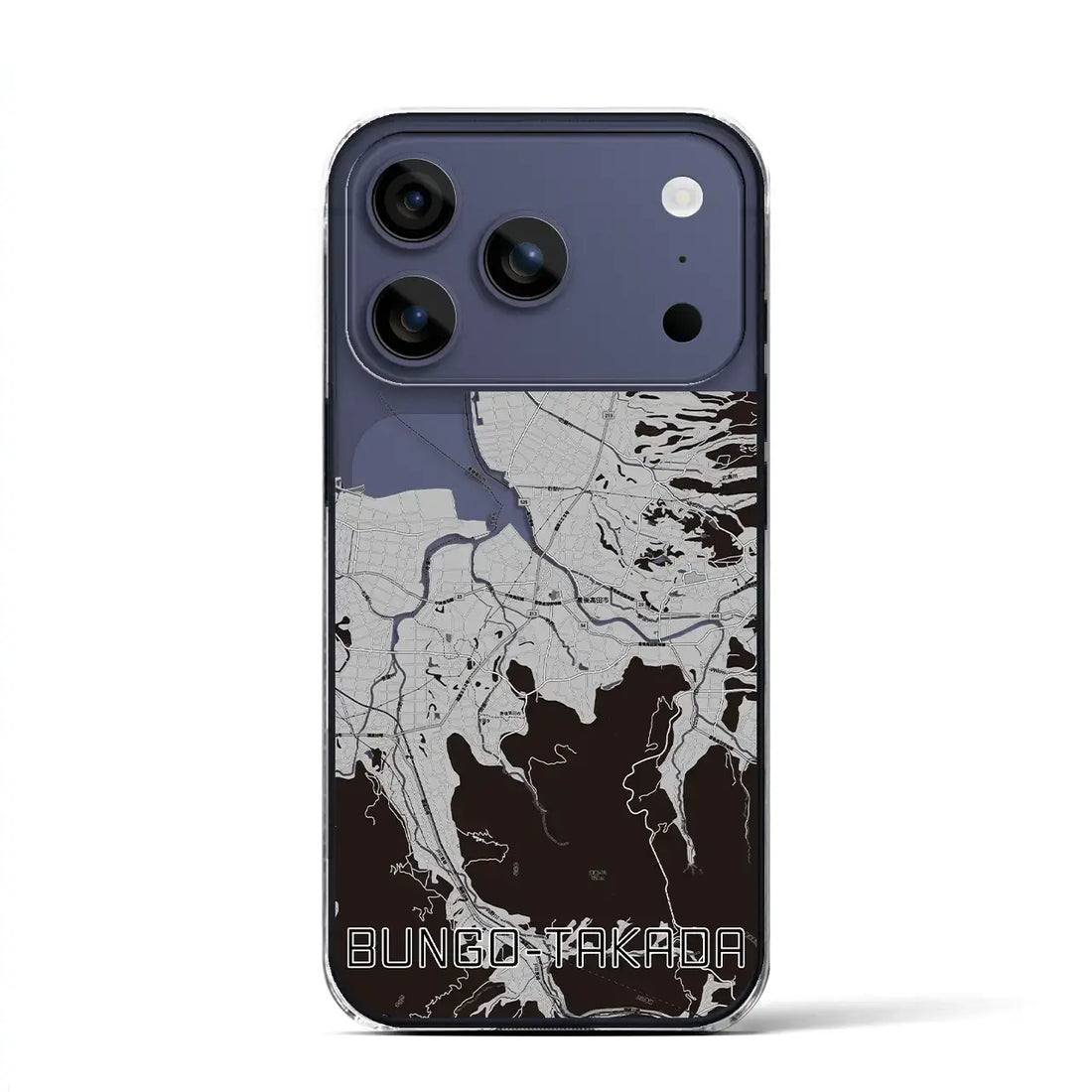 【豊後高田(大分県)】地図柄iPhoneケース(クリアタイプ)モノトーン・iPhone 17 Pro Max 用