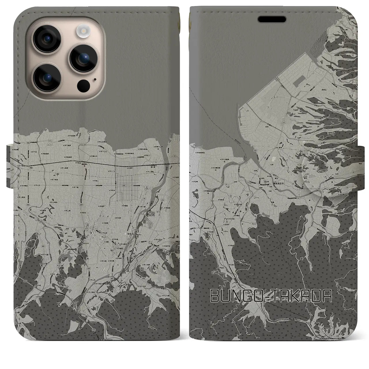 【豊後高田（大分県）】地図柄iPhoneケース（手帳タイプ）