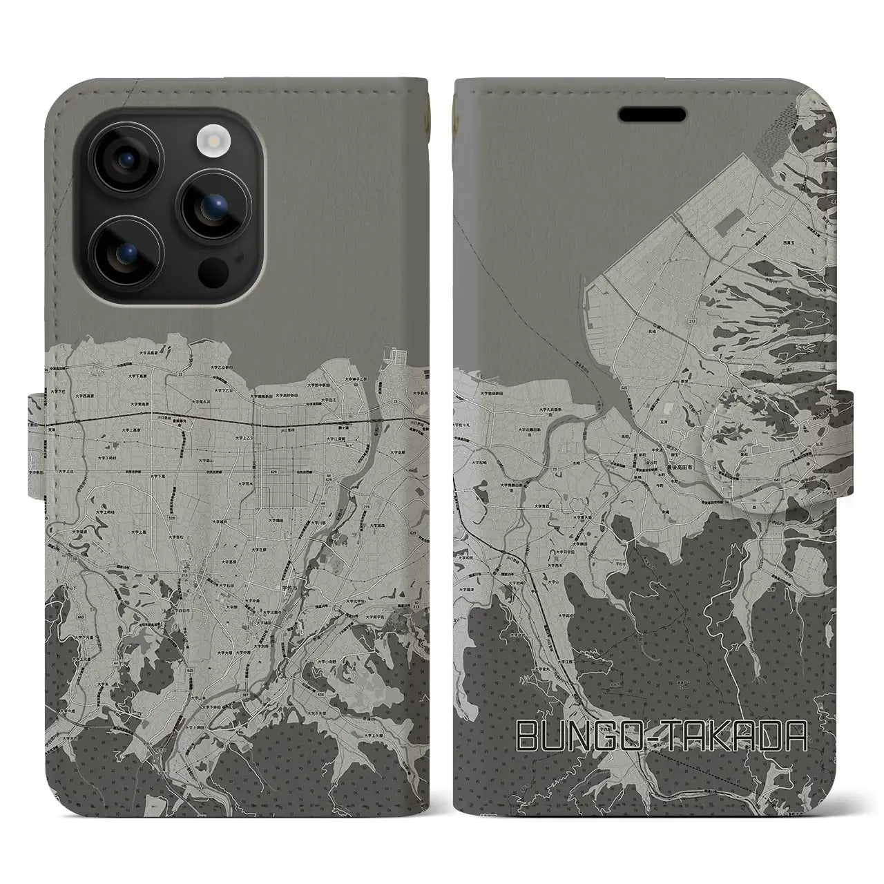 【豊後高田（大分県）】地図柄iPhoneケース（手帳タイプ）