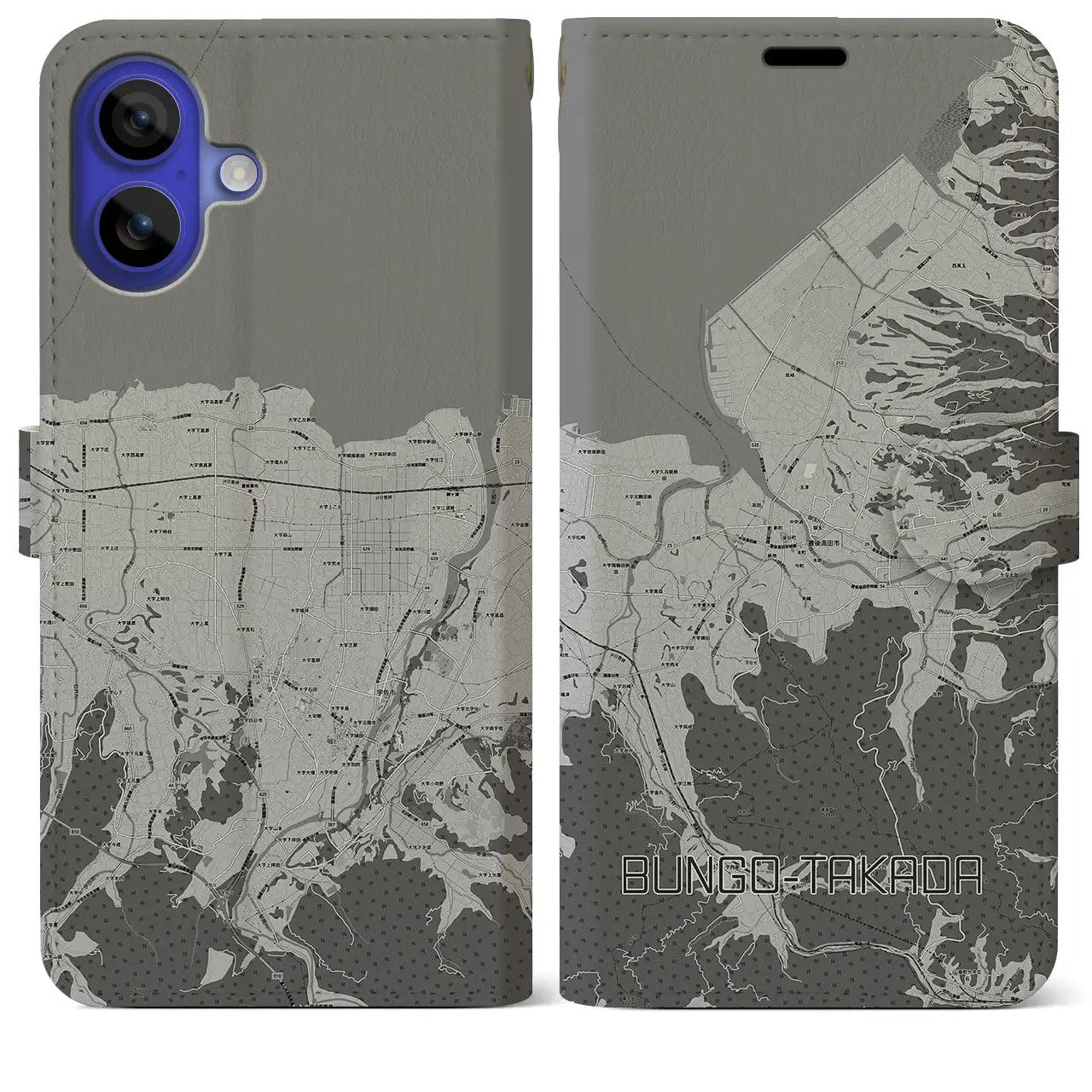 【豊後高田（大分県）】地図柄iPhoneケース（手帳タイプ）