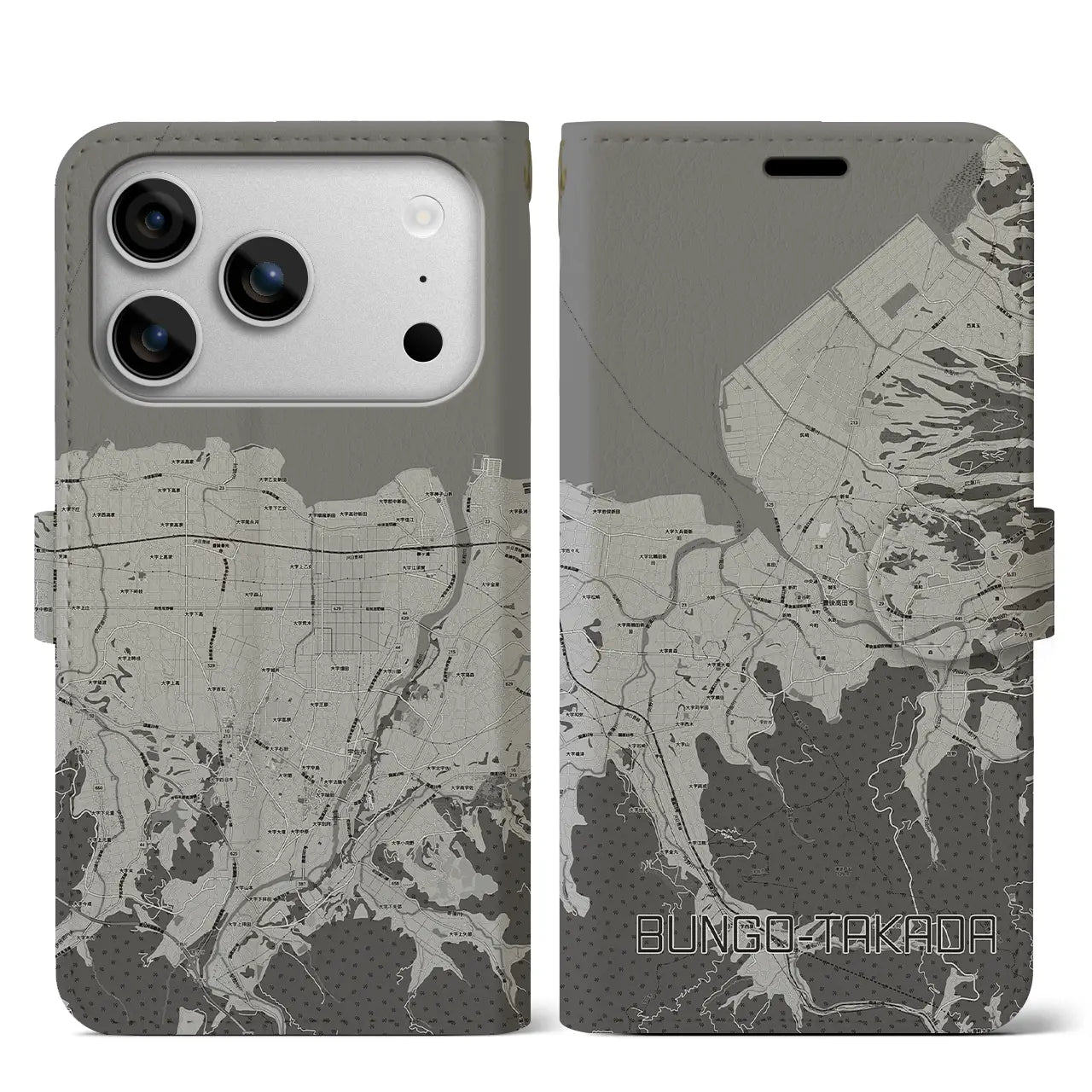 【豊後高田（大分県）】地図柄iPhoneケース（手帳タイプ）