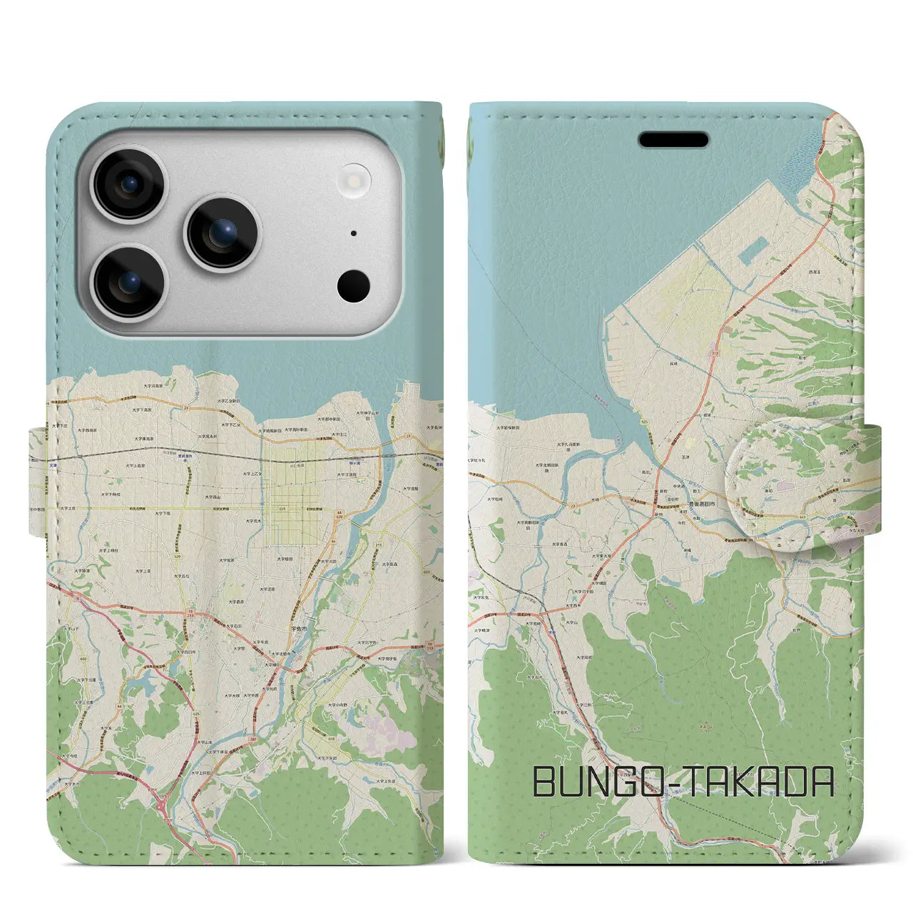 【豊後高田（大分県）】地図柄iPhoneケース（手帳タイプ）