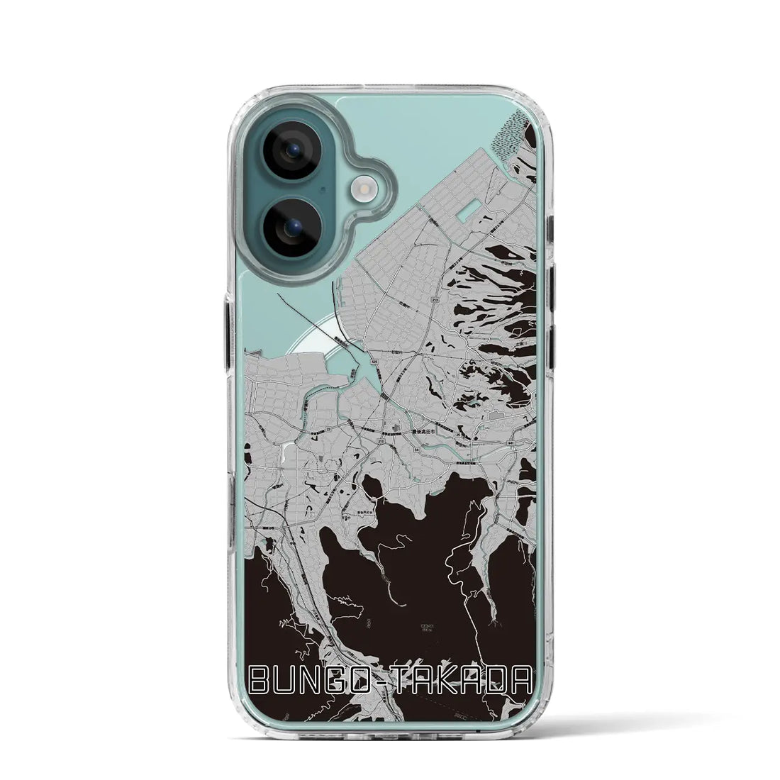 【豊後高田（大分県）】地図柄iPhoneケース（MagSafeタイプ）モノトーン・iPhone 16 Pro 用