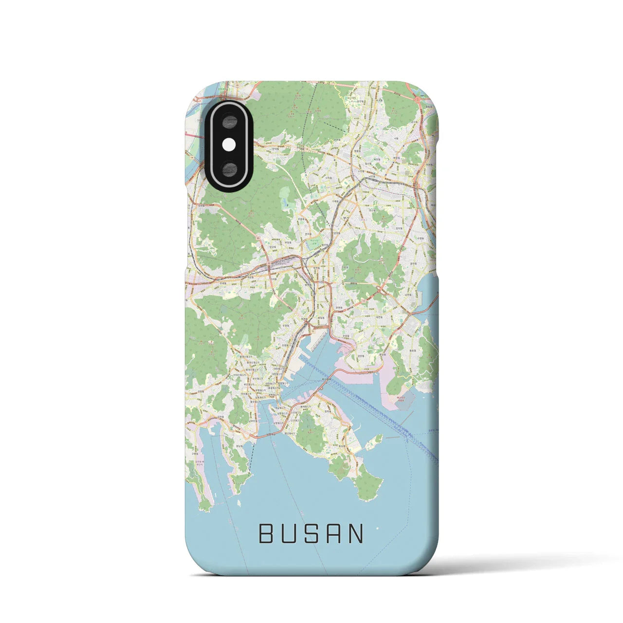 【釜山（韓国）】地図柄iPhoneケース（バックカバータイプ）