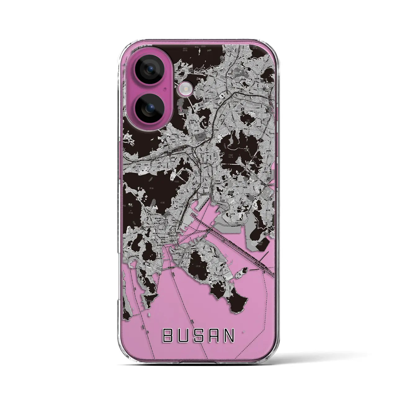 【釜山（韓国）】地図柄iPhoneケース（クリアタイプ）