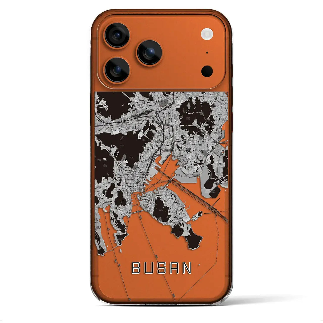 【釜山（韓国）】地図柄iPhoneケース（クリアタイプ）