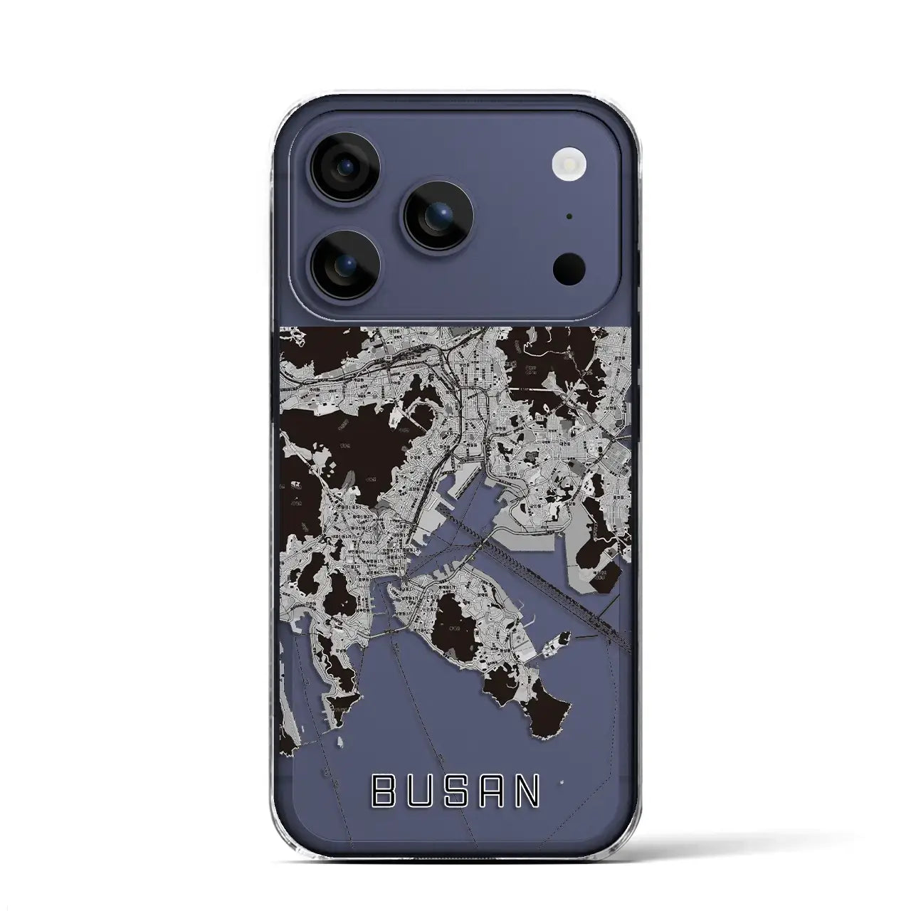 【釜山（韓国）】地図柄iPhoneケース（クリアタイプ）