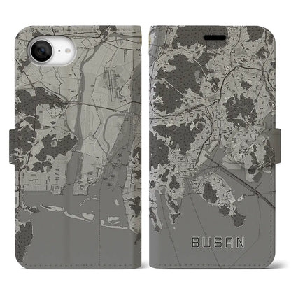 【釜山（韓国）】地図柄iPhoneケース（手帳タイプ）