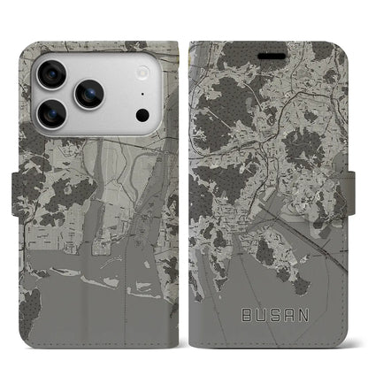 【釜山（韓国）】地図柄iPhoneケース（手帳タイプ）