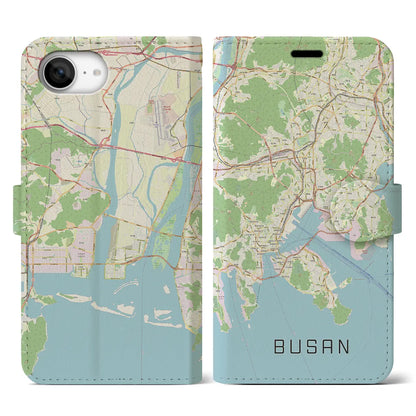 【釜山（韓国）】地図柄iPhoneケース（手帳タイプ）