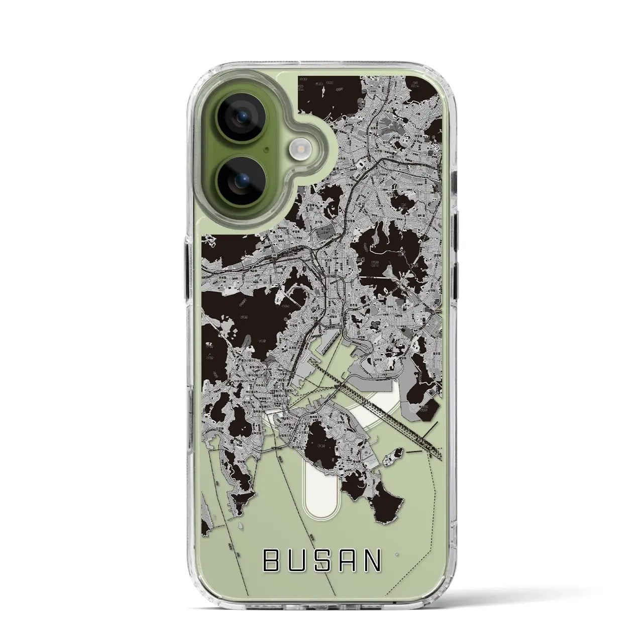 【釜山（韓国）】地図柄iPhoneケース（MagSafeタイプ）